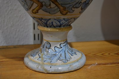 Lot 203 - Pair of Maiolica vases or jars Italian, on...