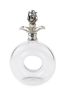 Lot 449 - A George V silver mounted novelty decanter and...