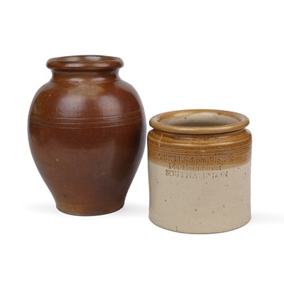 Lot 107 - A rare salt-glazed stoneware chemist jar...