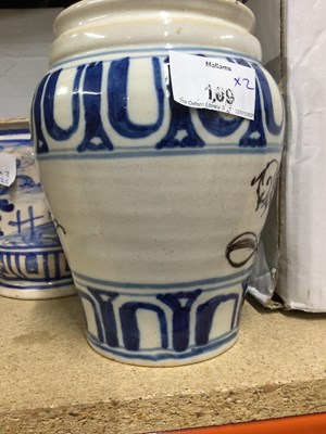 Lot 109 - A Savona maiolica drug jar, circa 1700, marked...