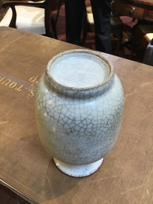 Lot 113 - A Chinese celadon vase with a Guangxu mark,...