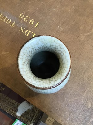 Lot 113 - A Chinese celadon vase with a Guangxu mark,...