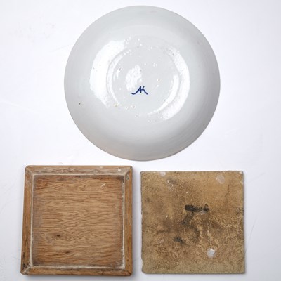 Lot 110 - An 18th century Delft polychrome plate...