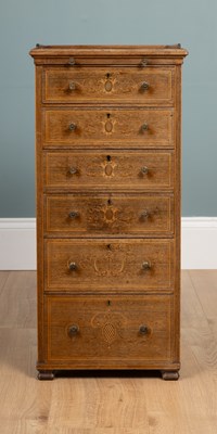 Lot 353 - An Edwardian rosewood small-sized chest of drawers