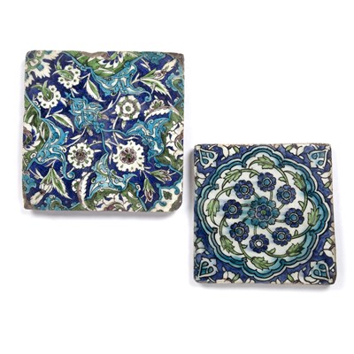 Lot Two Damascus tiles 17th Century, each with...