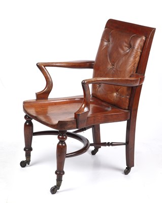 Lot 401 - A late Victorian mahogany library chair...