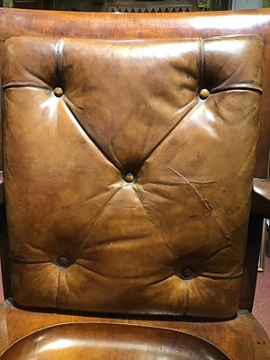 Lot 401 - A late Victorian mahogany library chair...