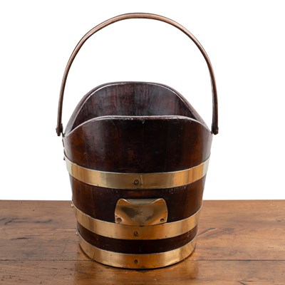 Lot 343 - A brass-bound mahogany coal bucket