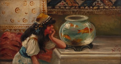 Lot 19th Century English School 'The Goldfish',...