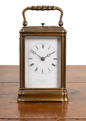 Lot 186 - An antique repeater carriage clock with a Gorge case