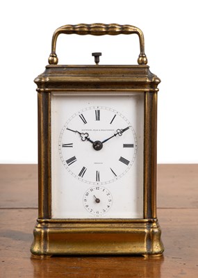 Lot 423 - An antique repeater carriage clock with a Gorge case