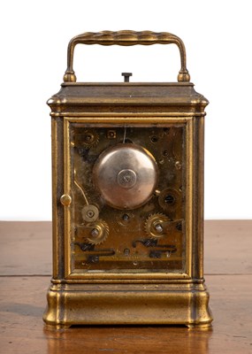 Lot 423 - An antique repeater carriage clock with a Gorge case