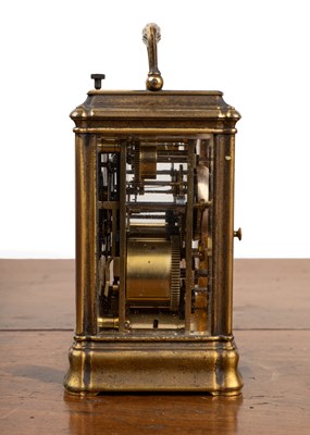 Lot 423 - An antique repeater carriage clock with a Gorge case