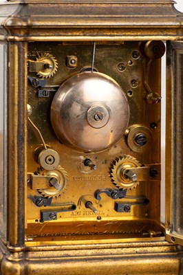 Lot 423 - An antique repeater carriage clock with a Gorge case