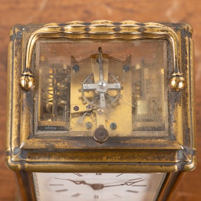 Lot 423 - An antique repeater carriage clock with a Gorge case