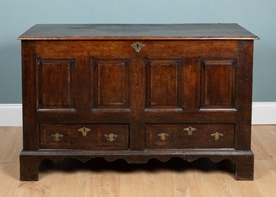 Lot 535 - A George III oak mule chest