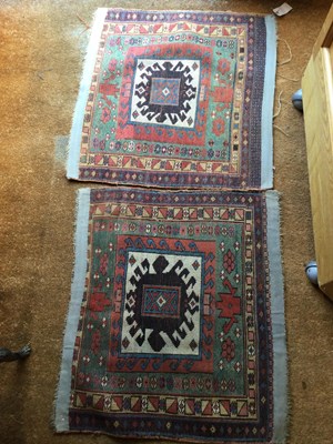 Lot 274 - A pair of antique Kurdish bag faces with...