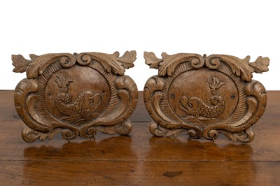 Lot 306 - A pair of 17th century oak panels