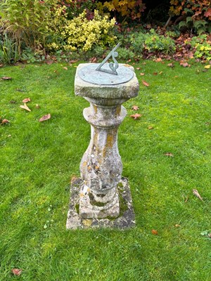 Lot 9 - Sundial on a reconstituted stone base 103cm high