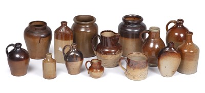 Lot 119 - A collection of antique stoneware salt glazed...