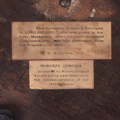 Lot 281 - (Nelson interest) Mariner's compass in a...