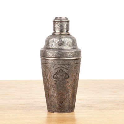 Lot 282 - Silver cocktail shaker Indian, with all-over...