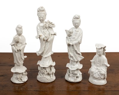 Lot 206 - A collection of four blanc de chine figures