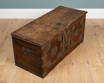 Lot 237 - An antique hardwood Zanzibar chest