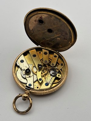 Lot 281 - An open face fob watch, the floral and foliate...