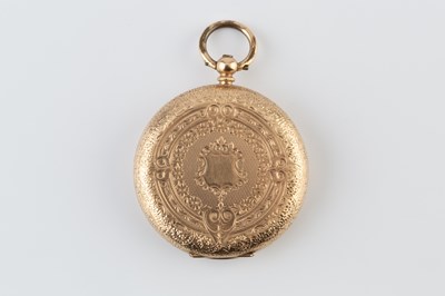 Lot 281 - An open face fob watch, the floral and foliate...