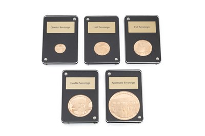 Lot 221 - A Gibraltar 'Dunkirk' five coin gold proof set,...