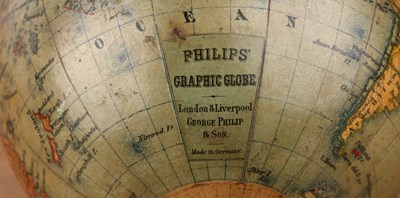 Lot 284 - Philips's Graphic globe on a tripod metal...
