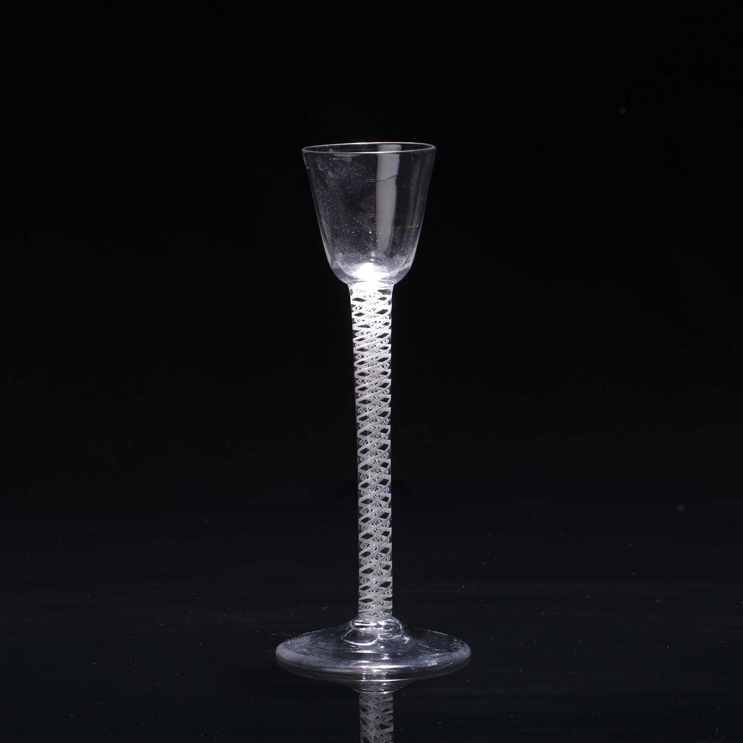 Lot 302 - Captain's wine glass circa 1760, with an...