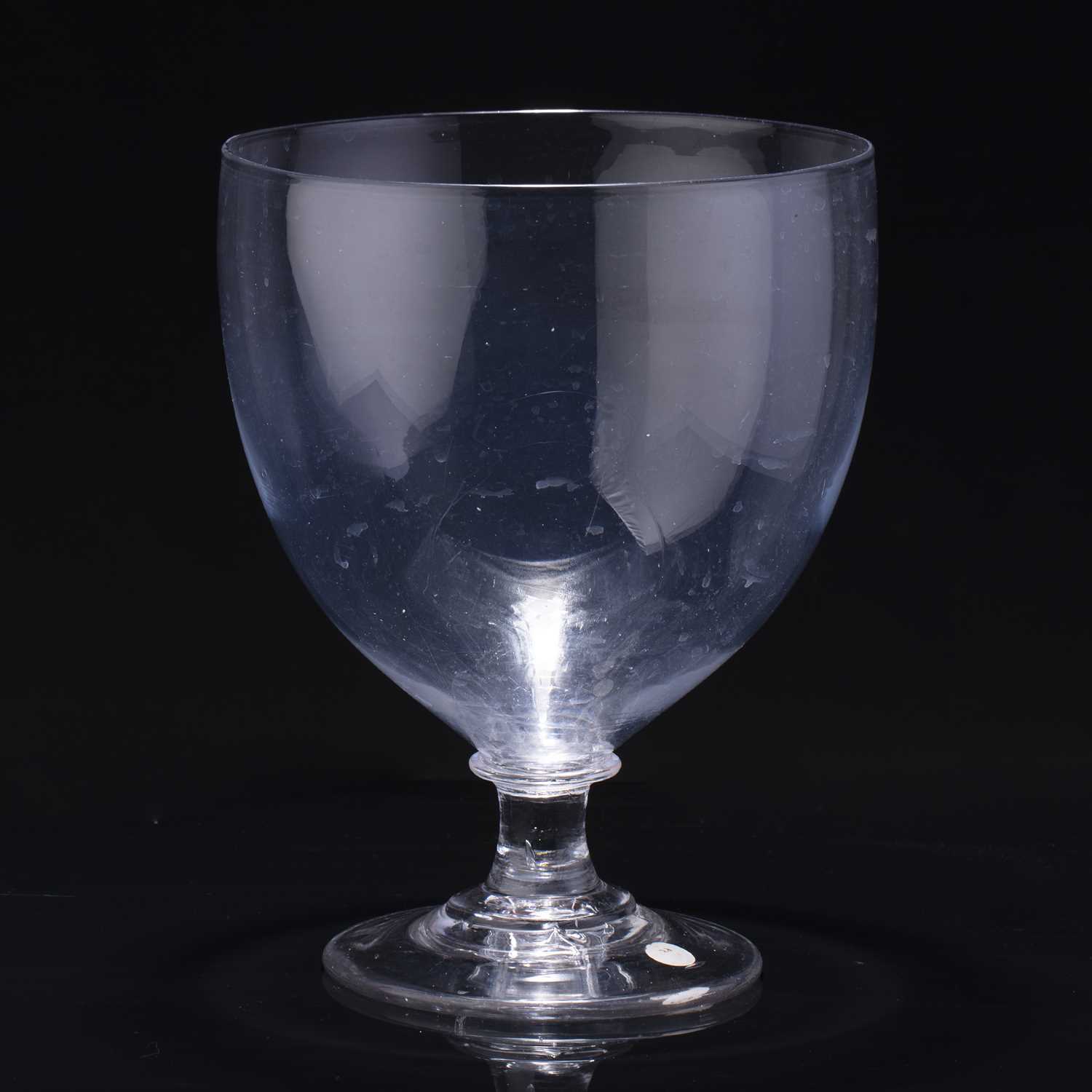 Lot 306 - Giant glass rummer circa 1800, of plain form,...