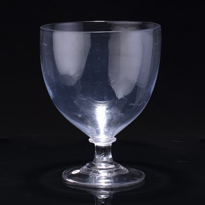 Lot 306 - Giant glass rummer circa 1800, of plain form,...