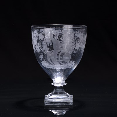 Lot Large glass rummer inscribed 'NELSON AND...