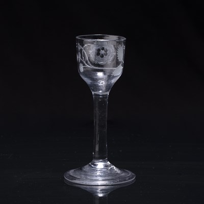 Lot 315 - Jacobite wine glass circa 1760/1780, with...