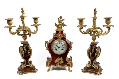 Lot 439 - A late 19th century French garniture de cheminée