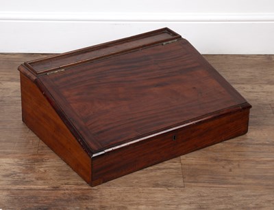 Lot 65 - Mahogany writing slope Victorian, with...