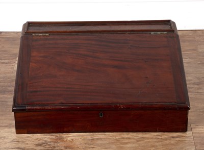 Lot 65 - Mahogany writing slope Victorian, with...