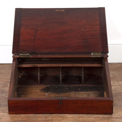 Lot 65 - Mahogany writing slope Victorian, with...