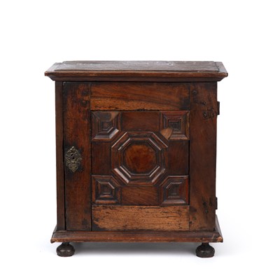 Lot 90 - A late 17th century oak table top cabinet of...