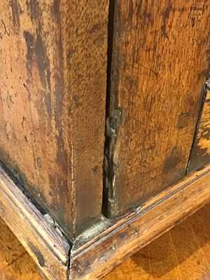 Lot 90 - A late 17th century oak table top cabinet of...