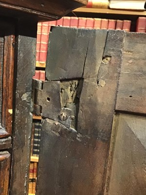 Lot 90 - A late 17th century oak table top cabinet of...