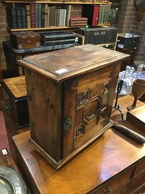 Lot 90 - A late 17th century oak table top cabinet of...