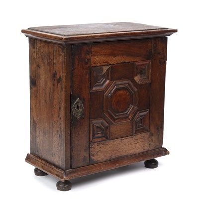 Lot 90 - A late 17th century oak table top cabinet of...