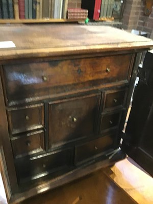 Lot 90 - A late 17th century oak table top cabinet of...