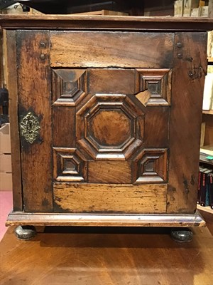 Lot 90 - A late 17th century oak table top cabinet of...