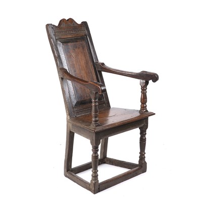 Lot 93 - A 17th century English oak wainscot chair 69cm...