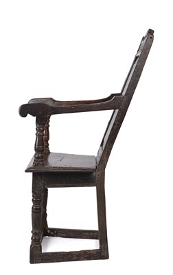 Lot 93 - A 17th century English oak wainscot chair 69cm...